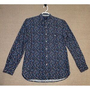 Polo Ralph Lauren Shirt Men's Medium Blue Floral Button Up Long Sleeve Classic